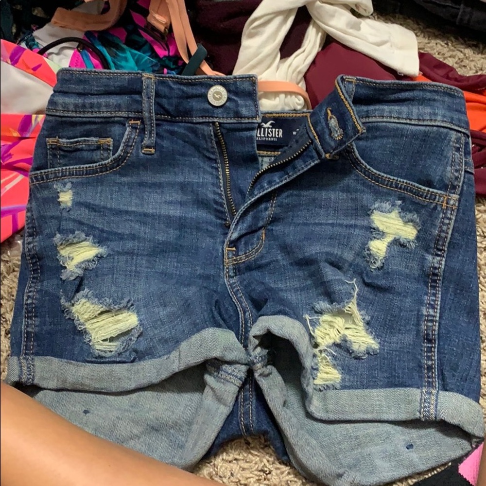 High waisted jean shorts